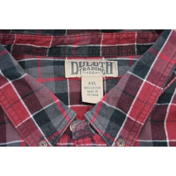 Duluth Trading Co. Flannel Camp Shirt Rugged Plaid Long Sleeve Mens Sz 4XL - Picture 7 of 8